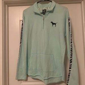 Victoria’s Secret Pink mint/zebra zip-up fleece(S)